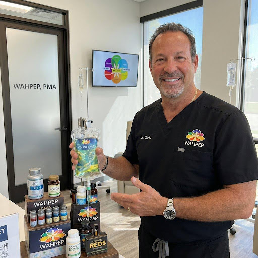 Dr. Chris showcasing WAHPEP products
