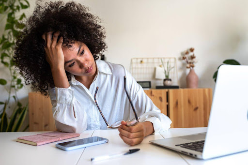 Woman feeling subtle frustration